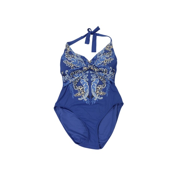 Lilly Pulitzer Renata Halter One-Piece Swimsuit Alba Blue Size 10 - Picture 4 of 7